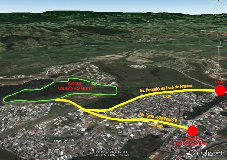 Mapa com a localização do parque. (Foto; reprodução)