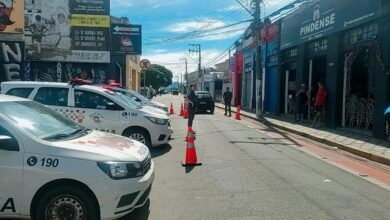 Ações da PM em Pindamonhangaba na tarde deste sábado. (Foto: Divulgação)