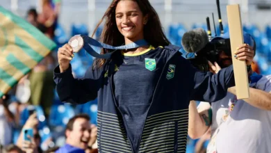 A atleta Rayssa Leal garantiu a medalha de bronze na categoria.